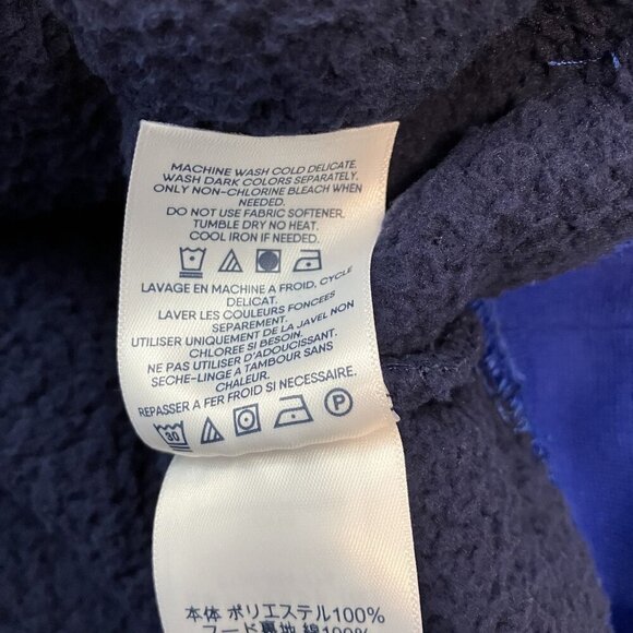 Lands' End NWT Deep Sea Navy Sherpa Pullover Hoodie Size L (10/12) - Picture 7 of 8
